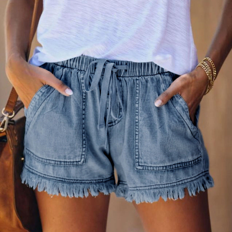 Women's Casual Denim Shorts with Pockets