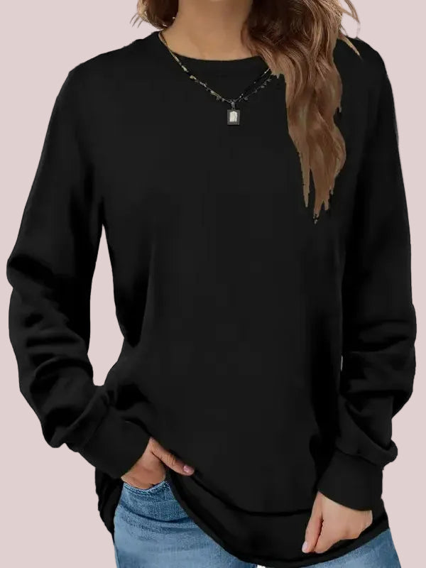 Women's Crewneck Tunic Long Sleeve Top