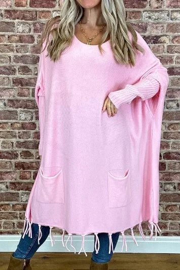 Thread Of Streamlined Large Bat Sleeve Knit Sweater