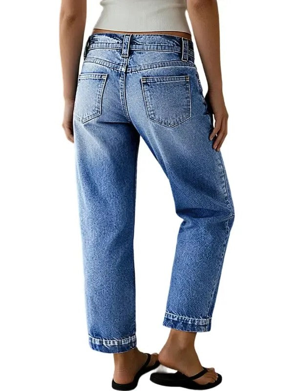 Women's Baggy Cropped Denim Jeans