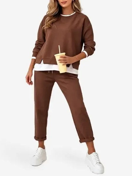 Women's Fake Two‑Piece Sweatshirt Set