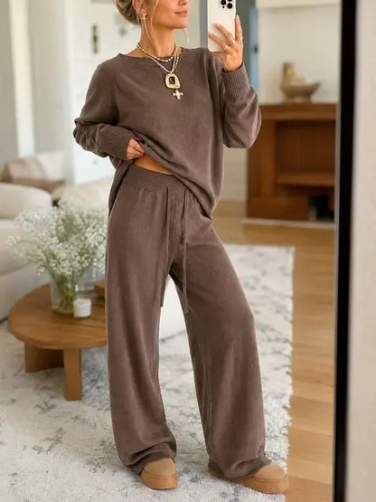 Women Casual Knit Matching Loungewear Set