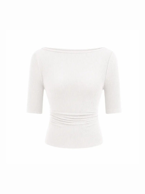 Women’s Basic Stretch Slim Fit Crew Neck T‑Shirt
