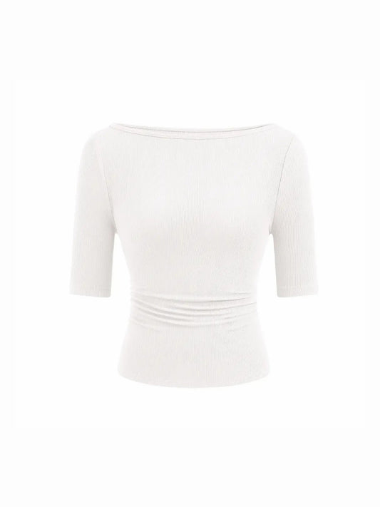 Women’s Basic Stretch Slim Fit Crew Neck T‑Shirt