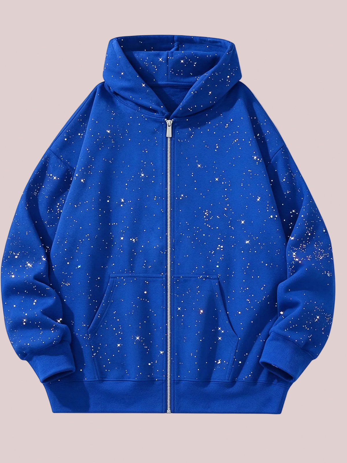 Glitter Speckled Zip Up Hooded Jacket