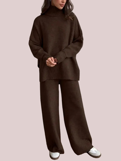 Women's 2 Pcs Solid Color Sweater Set for Autumn Winter