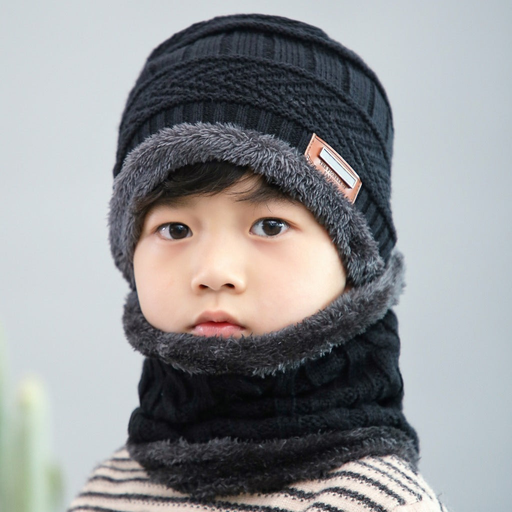 Winter Knitted Beanie Hat Scarf Set
