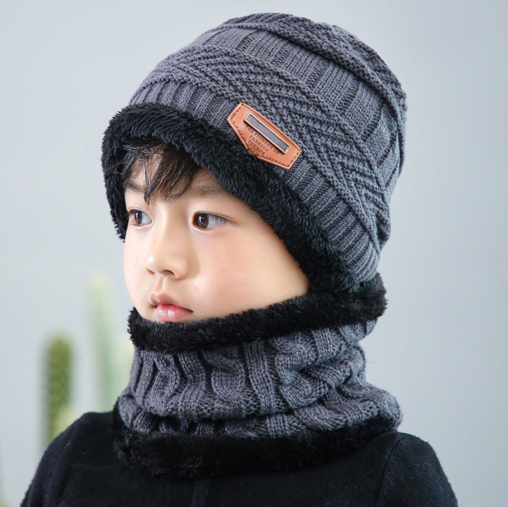 Winter Knitted Beanie Hat Scarf Set