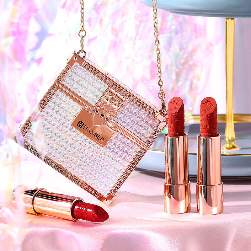 Mother's Day Gift - Velvet Matte Lipstick Set with Glamour Chain Pouch