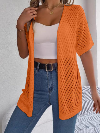 Women's Summer Hollow Out Open Front Knit Cardigan