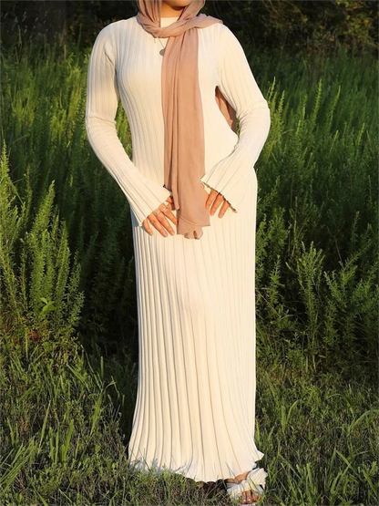 Fall New Sleeved Knit Midi Dress