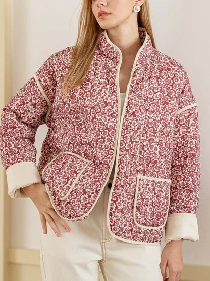 Women's Floral Pattern Quilted Outerwear