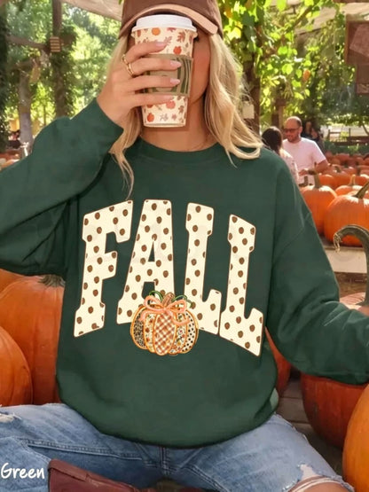 Women's Fall Pumpkin Graphic Crewneck Sweatshirt