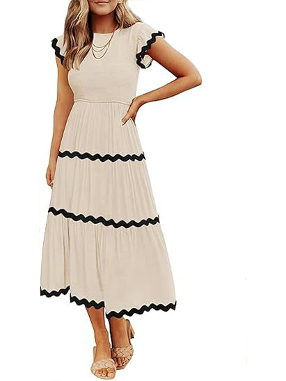 Women's Contrast Ric Rac Maxi Dress