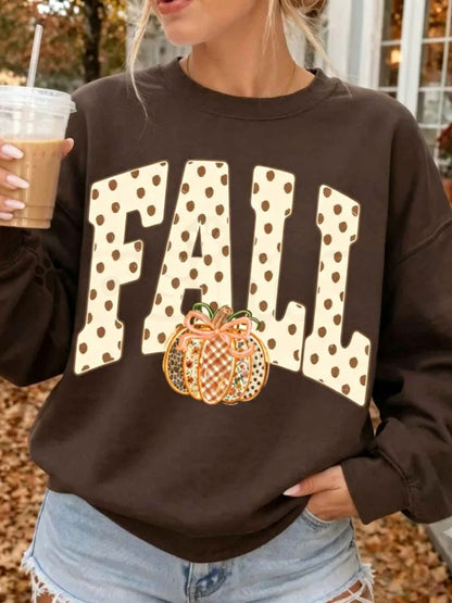 Women's Fall Pumpkin Graphic Crewneck Sweatshirt