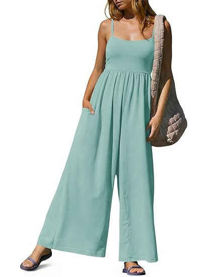 Women's Spaghetti Strap Wide Leg Jumpsuit