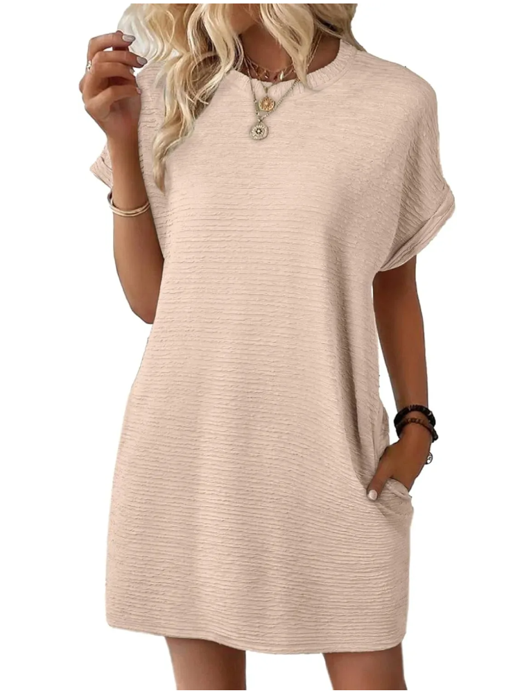 Women's Relaxed Fit Textured Tee Dress