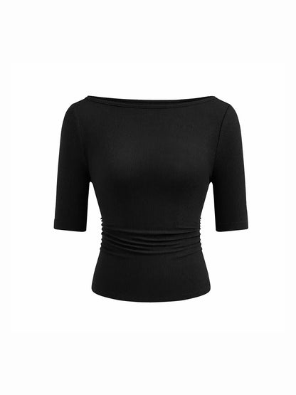 Women’s Basic Stretch Slim Fit Crew Neck T‑Shirt