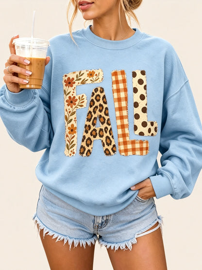 Women's Vintage Fall Letter Print Casual Sweatshirt