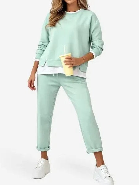 Women's Fake Two‑Piece Sweatshirt Set