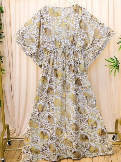 Women's Bohemian Tassel Tie Waist Maxi Dress