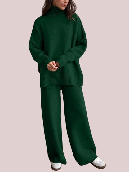 Women's 2 Pcs Solid Color Sweater Set for Autumn Winter