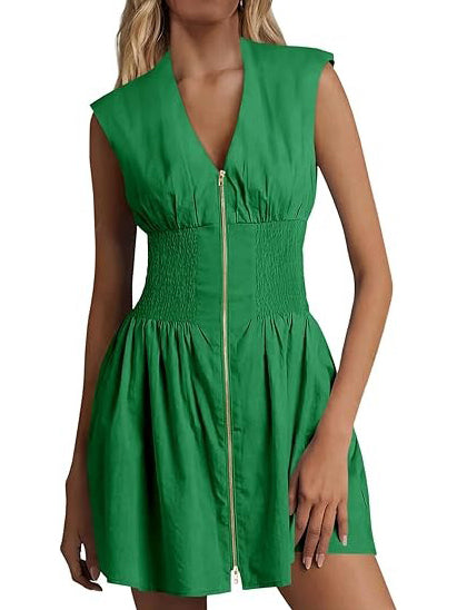 Women's Utility Style Zip Front Tank Dress