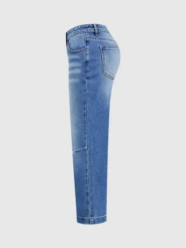 Women's Baggy Cropped Denim Jeans