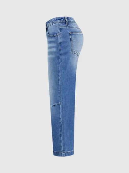 Women's Baggy Cropped Denim Jeans