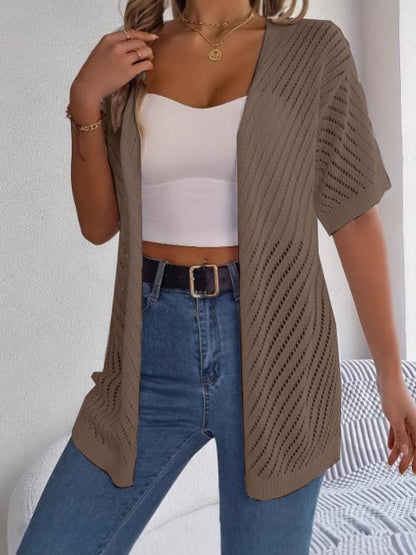 Women's Summer Hollow Out Open Front Knit Cardigan