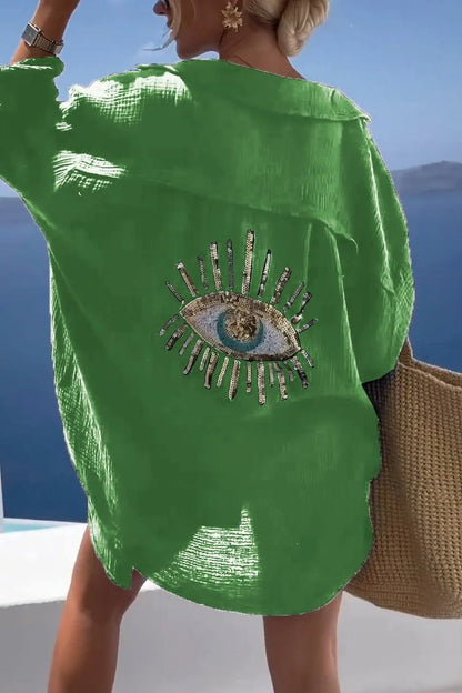 Women's Casual Sequin Beaded Shirts