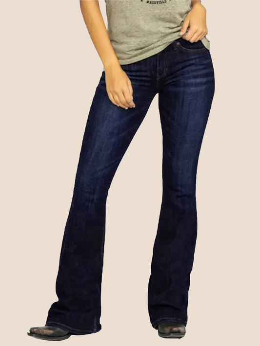 Women's Mid Waist Retro Bootcut Pants