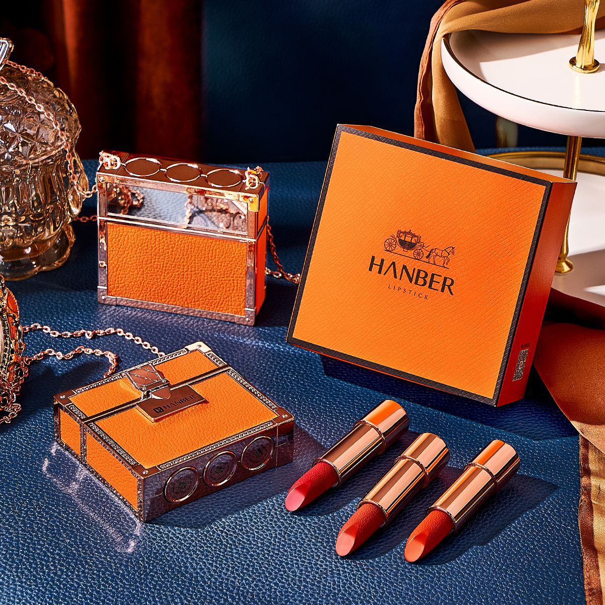 Mother's Day Gift - Velvet Matte Lipstick Set with Glamour Chain Pouch