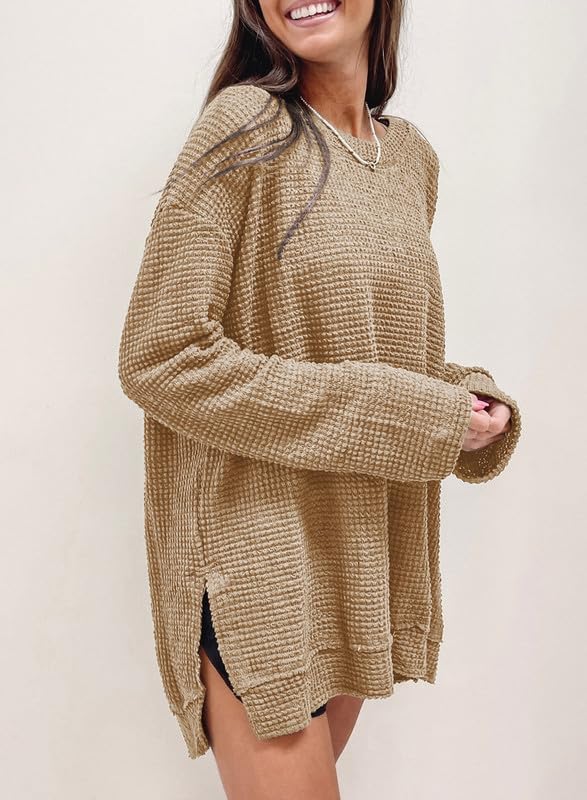 Women's Oversized Waffle Knit Top