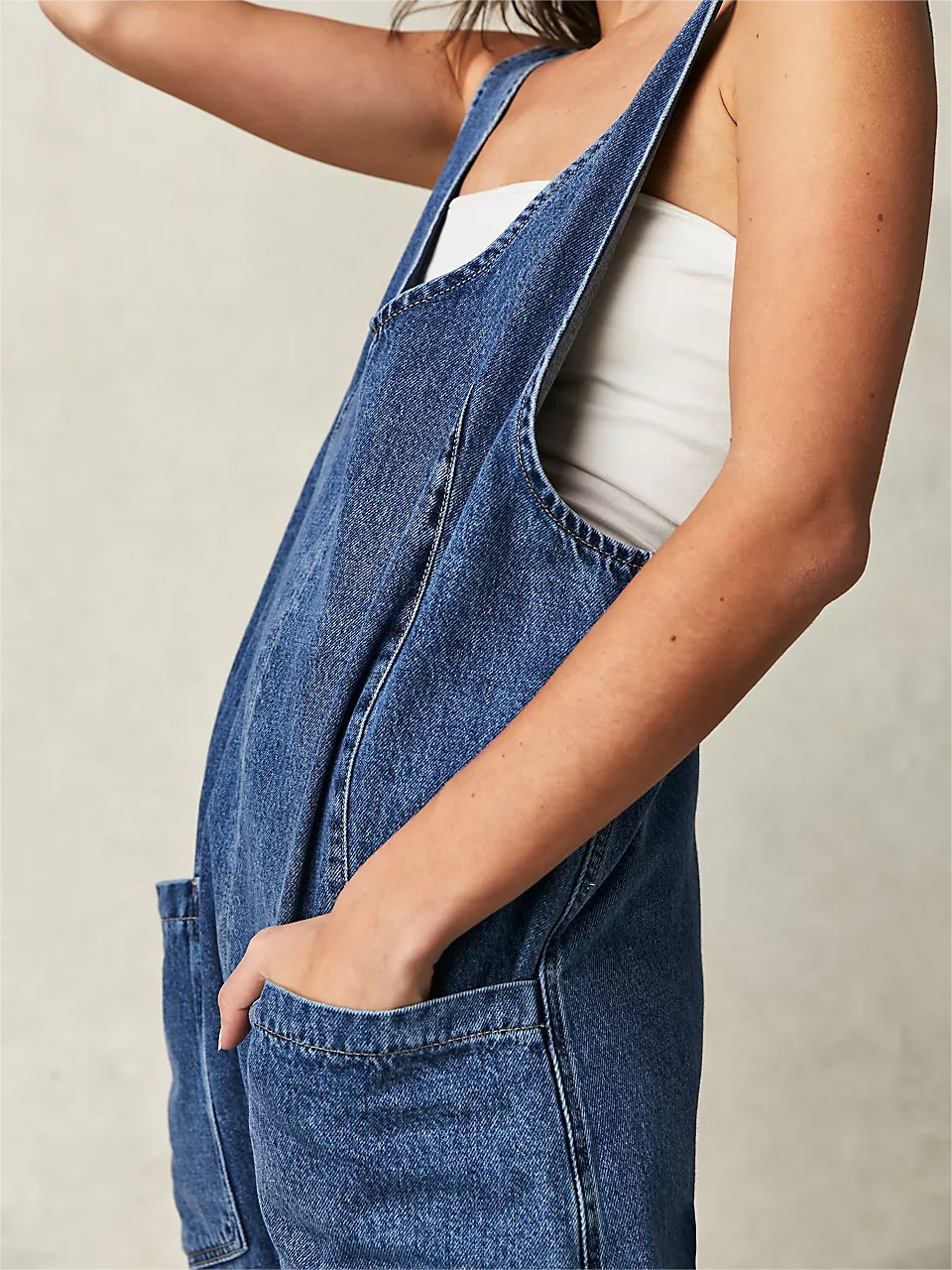 Denim Jumpsuit With Pockets