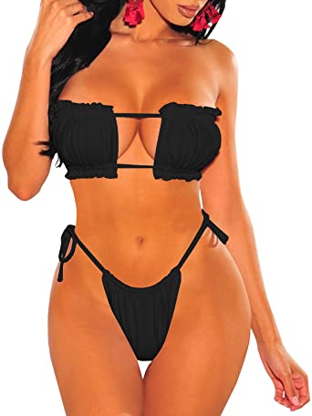 Sexy Bandeau High Waisted String Bikini