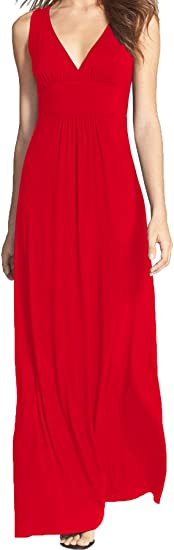 Sleeveless Deep V Neck Loose Casual Dress