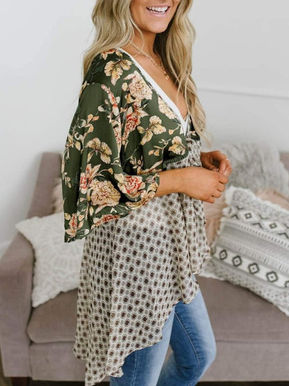 Summer Floral Kimono Ruffle Sleeve Tie Cardigans