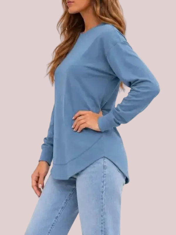 Women's Crewneck Tunic Long Sleeve Top