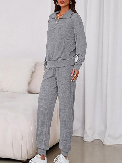 Women's Ribbed Knit Matching Lounge Sets