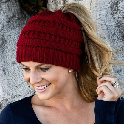 🔥Last day Sale OFF🔥Soft Knit Ponytail Beanie