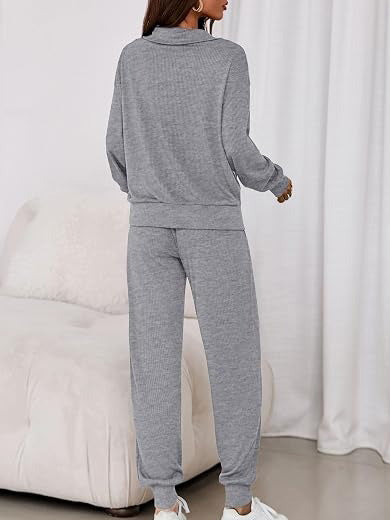 Women's Ribbed Knit Matching Lounge Sets