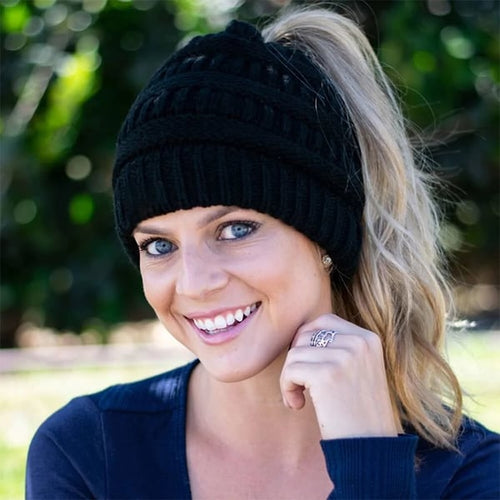 🔥Last day Sale OFF🔥Soft Knit Ponytail Beanie