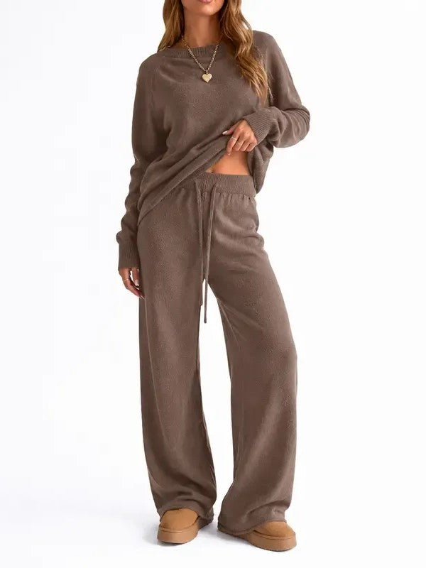 Women Casual Knit Matching Loungewear Set