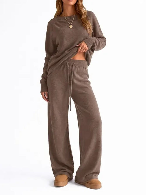 Women Casual Knit Matching Loungewear Set