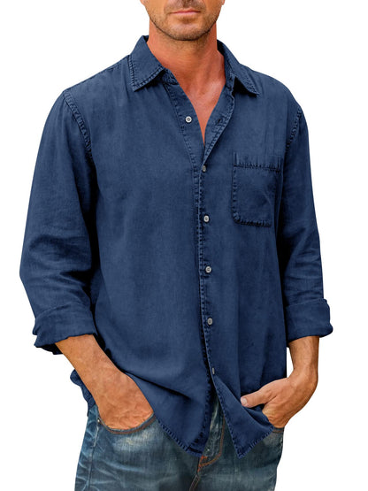 🔥Men's Denim Long Sleeve Button Down Shirt
