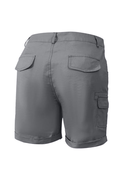Solid Stitch Trim Roll Hem Shorts