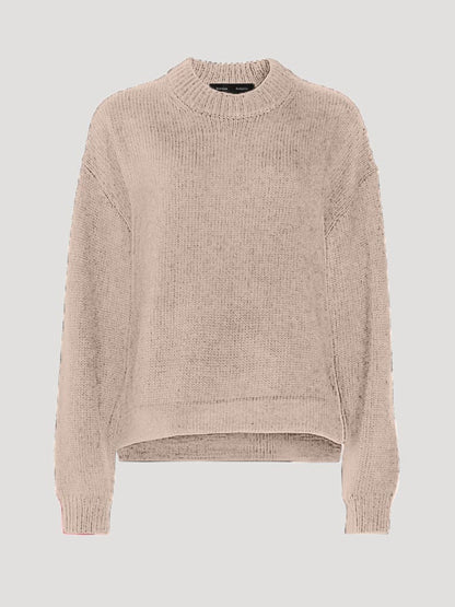 Women's Crew Neck Ribbed Sweater