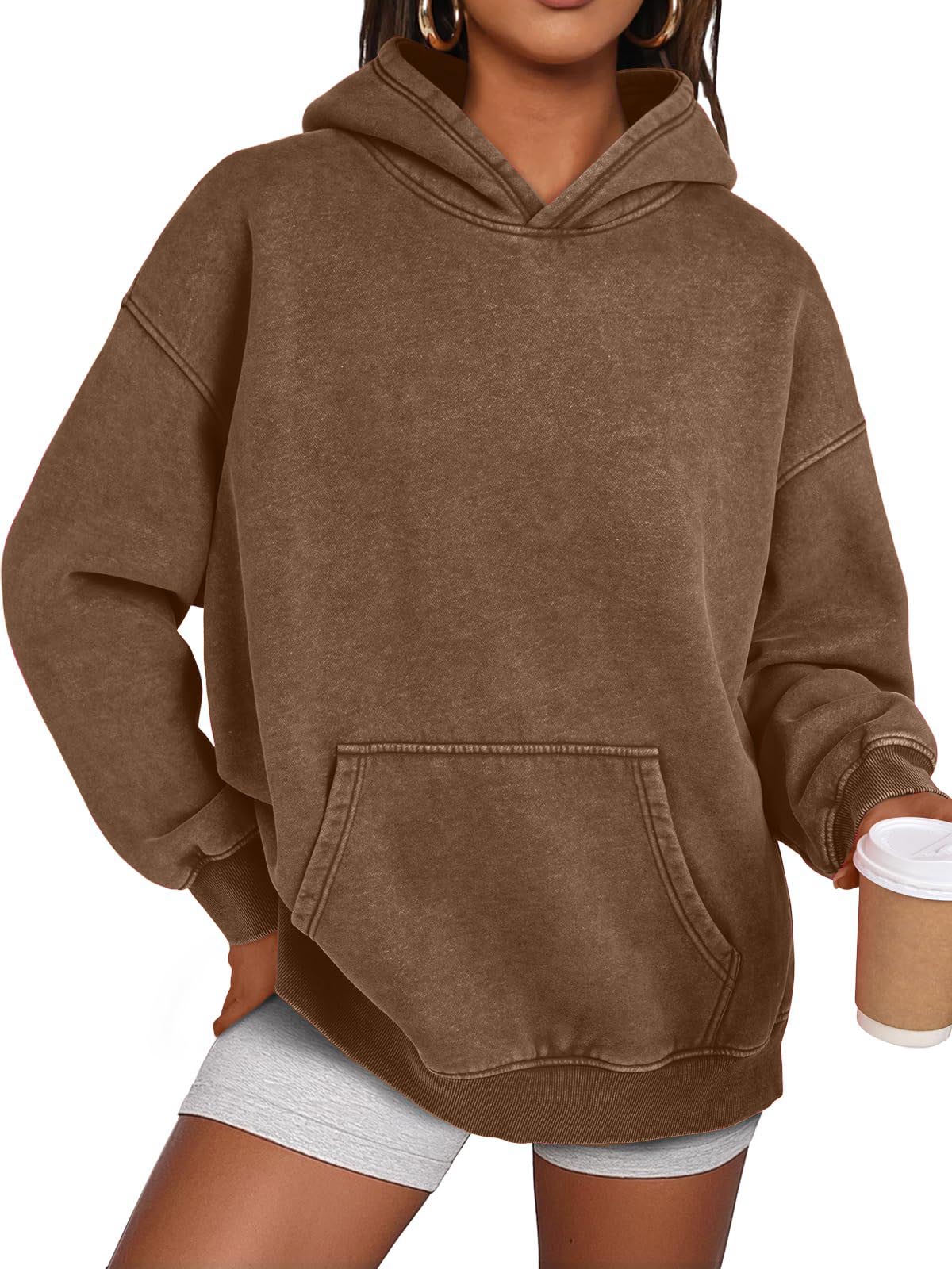 Women's Casual Oversized Acid Wash Hoodie Pullover