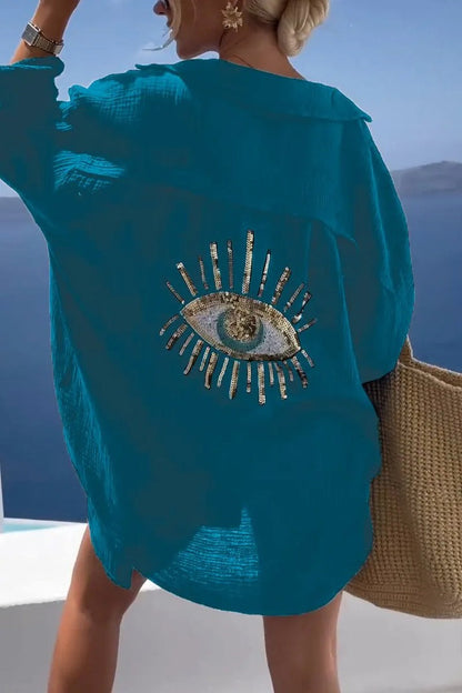 Women's Casual Sequin Beaded Shirts